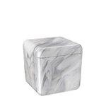 Porta Algodão/ Contonete Cube Marmore Branco - Coza