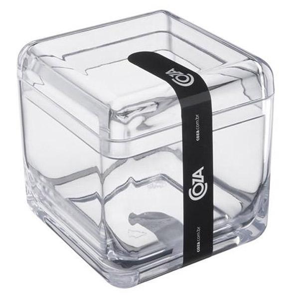 Porta-algodao/cotonete Coza Cube Cristal 20879/0009