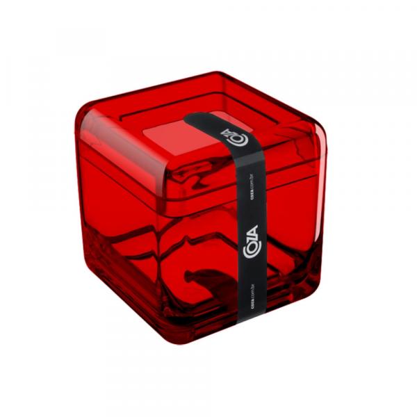 Porta-Algodão/Cotonetes Coza 8,5 X 8,5 X 8,5 Cm Cube Vermelho