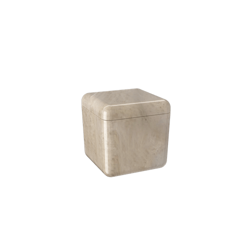 Porta Algodão/cotonetes Cube Coza 8,5 X 8,5 X 8,5 Cm Mármore Areia Coza