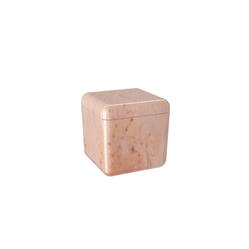 Porta Algodão/cotonetes Cube Coza 8,5 X 8,5 X 8,5 Cm Mármore Rosa Coza