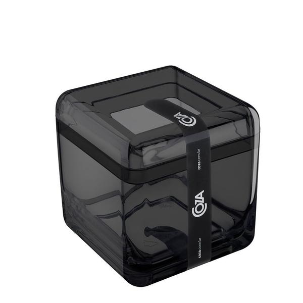 Porta Algodão / Cotonetes Cube Coza Fumê 8,5 X 8,5 X 8,5 Cm