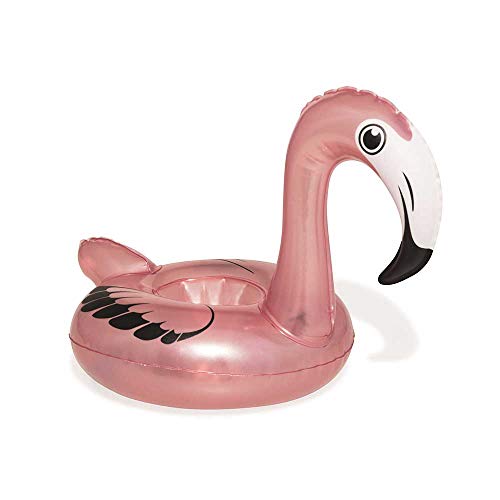Porta Copo Inflável em Formato de Animais Bestway que Flutua Perfeitamente, Sendo Indicado para Piscinas e Jacuzzis Flamingo