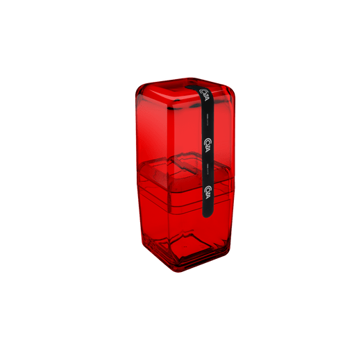 Porta Escova com Tampa - Cube 10,4 X 8,3 X 2,1 Cm Vermelho Transparente Coza