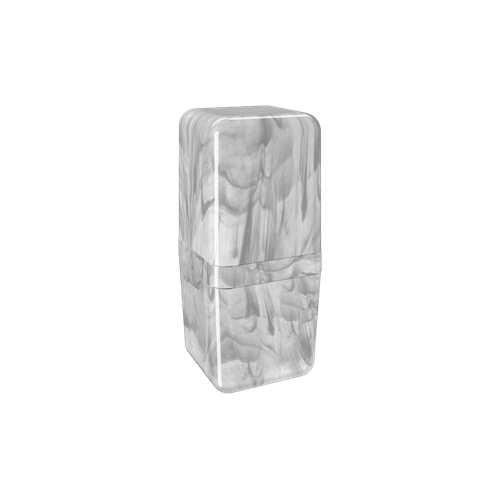 Porta-escova com Tampa Cube - MBC 8,5 X 8,5 X 19,5 Cm Mármore Branco Coza
