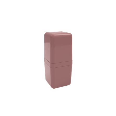 Porta-escova com Tampa Cube - RSM 8,5 X 8,5 X 19,5 Cm Rosa Malva Coza