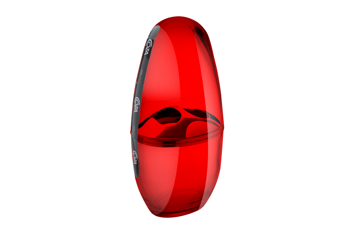 Porta Escova com Tampa - Spoom Classic 10,4 X 8,3 X 2,1 Cm Vermelho Transparente Coza