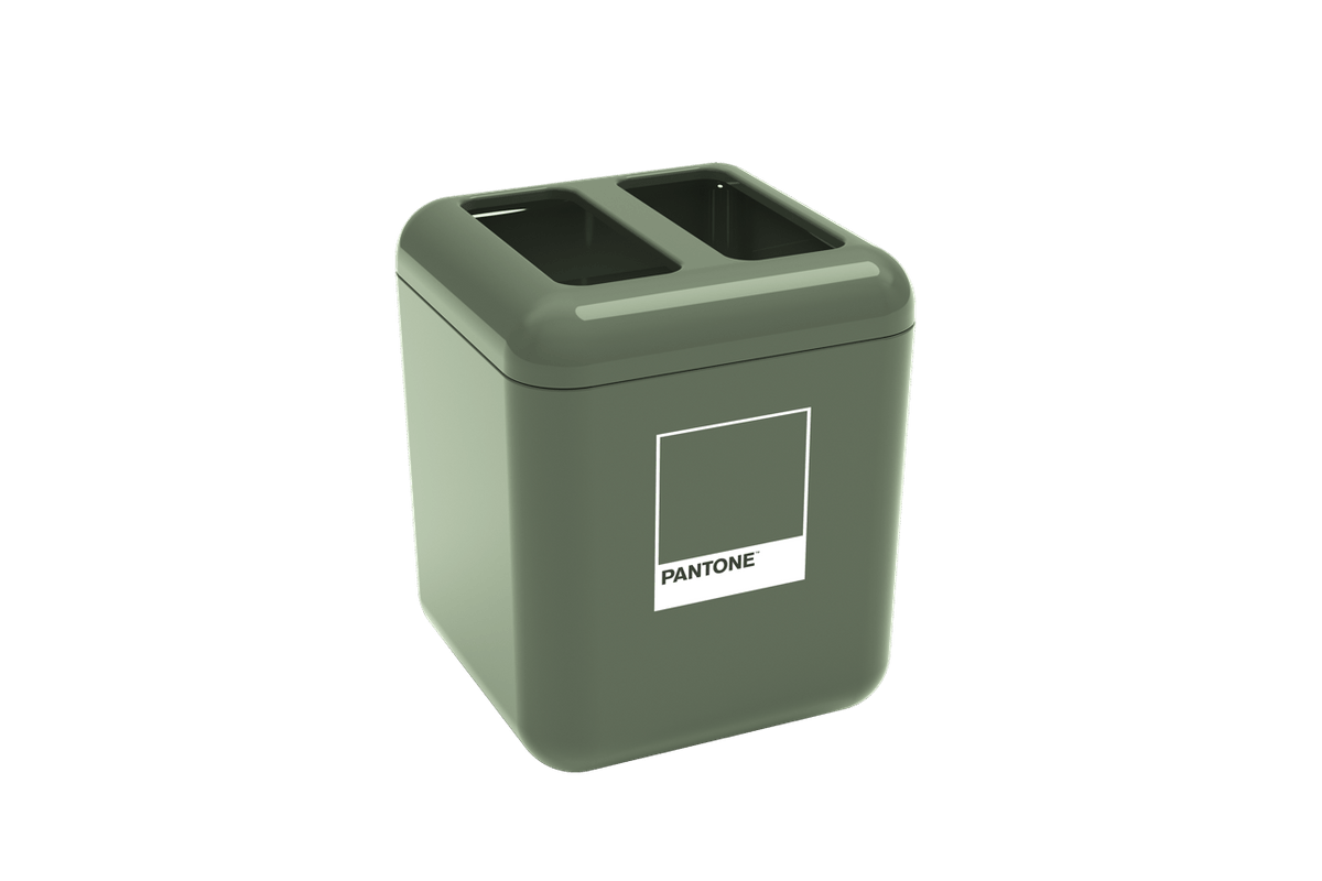 Porta Escova - Cube 8,5 X 8,5 X 10,5 Cm Verde Pantone Coza