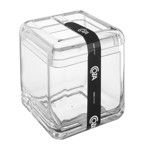 Porta Escova Cube 8X8x10cm Cristal 20876/0009 - Coza