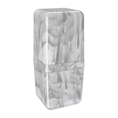 Porta Escova de Dente com Tampa Mármore em Plástico Cube Coza