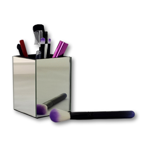 Porta Pincéis de Maquiagem Organizador Make Espelhado