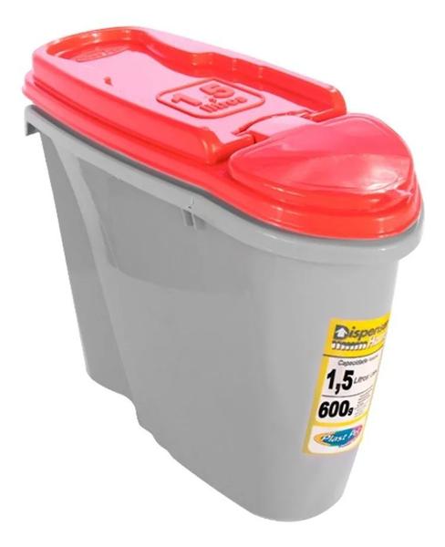 Porta Ração Dispenser Home 1,5L /600gr Vermelho - Plast Pet