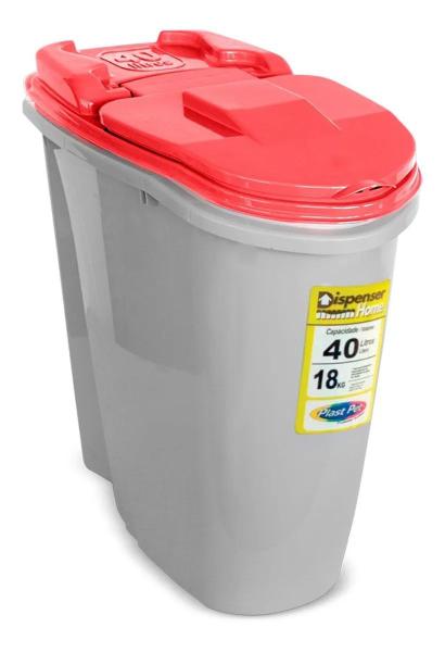 Porta Ração Dispenser Home Plast Pet 40L 18kg Vermelho