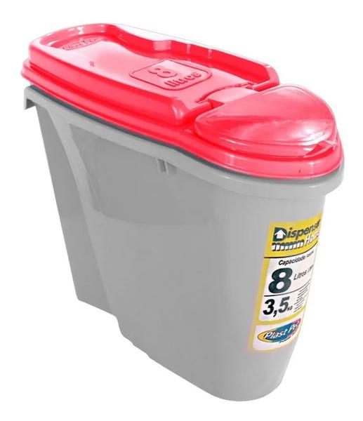 Porta Ração Dispenser Home Plast Pet 8L 3,5kg Vermelho