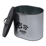 Porta Ração Metal Oval Dog Food Cachorro 25cm