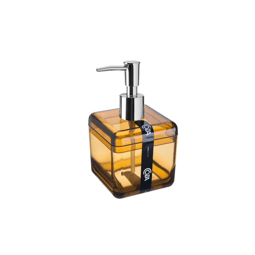Porta-Sabonete Líquido - Cube 8,5 X 8,5 X 15 Cm 330 Ml Mel Coza