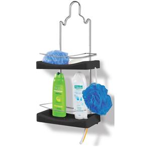 Porta Shampoo Duplo Cromo Colors Aço e Plastico 349-7 - Niquelart - Preto