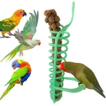 Portátil Alimentador Espiral Pendurado Aves Papagaio Pet Food Fruit Holder Subir Play Toy