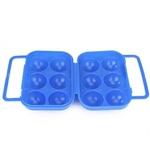 Portátil Folding suporte de plástico ovo portador recipiente de armazenamento por 6 ovos - cor aleatória