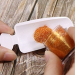 Portátil Mergulhando Em Pó Bandeja De Reciclagem Unha Glitter Caixa De Armazenamento Manicure Ferramenta