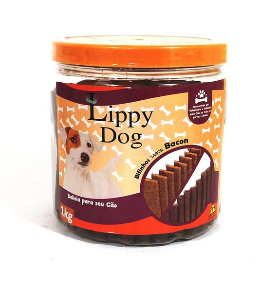 Pote de palito para cachorro sabor bacon lippy dog 1kg