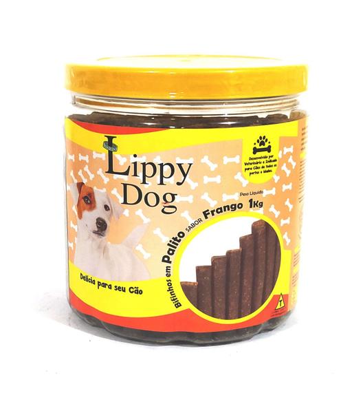 Pote de palito para cachorro sabor frango lippy dog 1kg