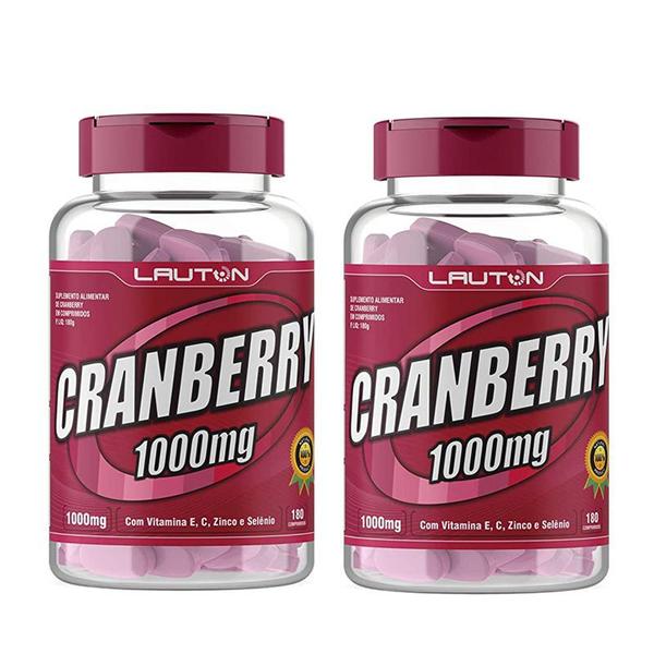 2 Potes Cranberry 1000mg 180 Comprimidos Lauton - Lauton Nutrition