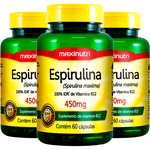 3 Potes Espirulina 450mg 60 cápsulas Maxinutri