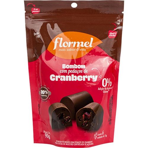 Pouch Bombom com Pedaços de Cranberry 90g - Flormel