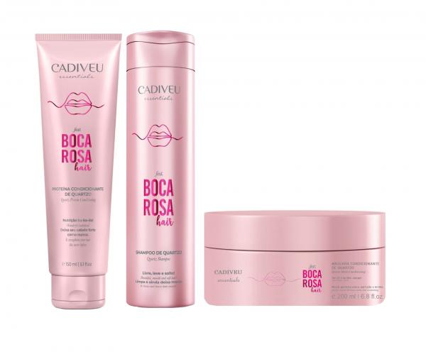 Pré-shampoo Proteína Condicionante 150ml + Shampoo 250ml + Máscara 200ml De Quartzo Boca Rosa Hair Cadiveu C/3 Itens