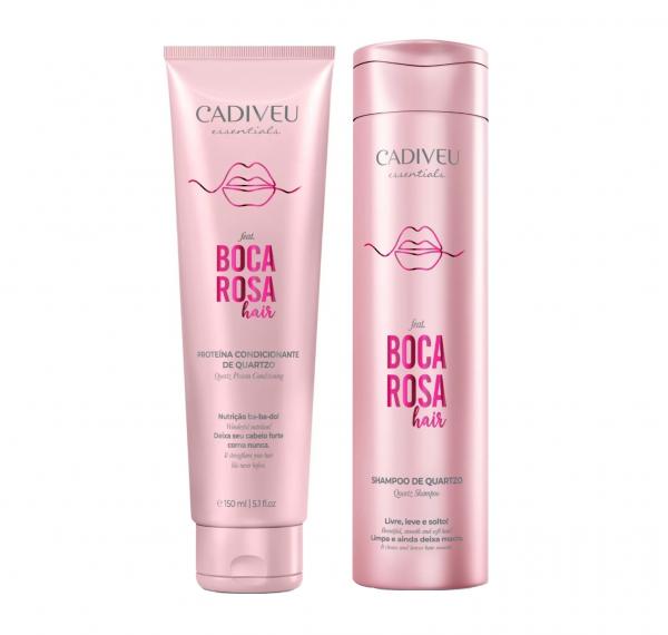 Pré-shampoo Proteína Condicionante 150ml + Shampoo De Quartzo 250ml Boca Rosa Hair Cadiveu - 2 Itens