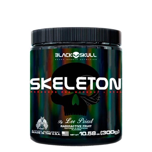 Pré Treino Skeleton + BCAA Frutas Vermelha 300g - Black Skull