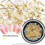 Prego 3D Art Decorações Moon Star Glitter Manicure Dicas Set prego Ferramenta DIY