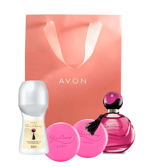 Presente Avon Far Away Colônia 50Ml + Desodorante Roll On 50 Ml + Caix...