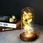 Romantic Glass Rose Flower Wedding LED Light Decoration Valentine's Day Gift
