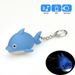 Presente Toy Crian?as bonito do golfinho dos desenhos animados Porta-chaves com luz LED Som Keyfob