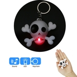 Presente Toy Crian?as dos desenhos animados Cranio Dia das Bruxas Porta-chaves com luz LED Som Keyfob