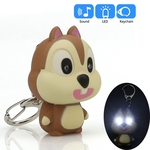 Presente Toy Crian?as Esquilo bonito dos desenhos animados Porta-chaves com luz LED Som Keyfob