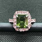 Presentes de jóias rosa Emerald strass anel de noivado para as Mulheres