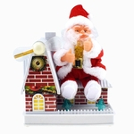 Presentes Novel Rotação De Incandescência Windmill Casa Papai Noel Música Modelo Enfeite De Natal