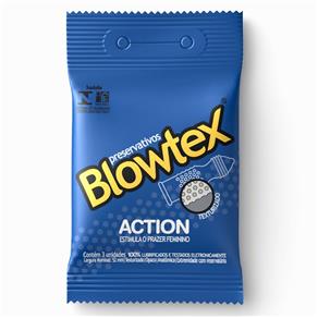 Preservativo Blowtex Action Texturizado com 3 Unidades