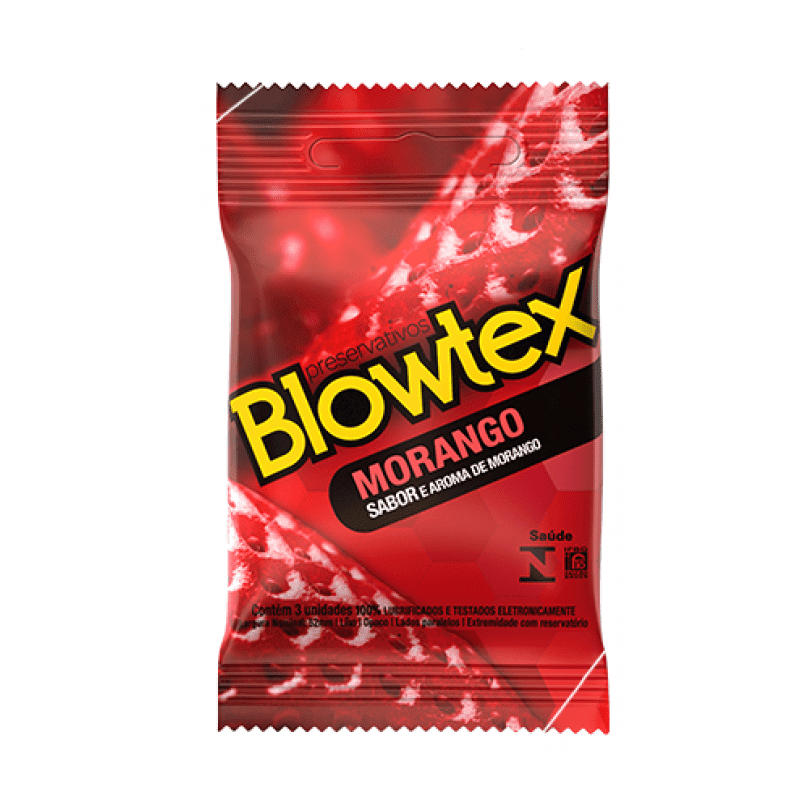 Preservativo Blowtex com Aroma e Sabor de Morango