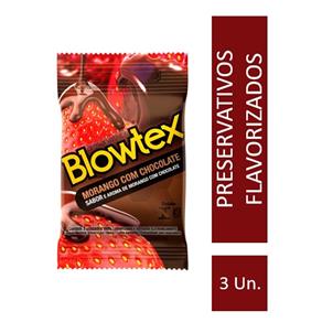 Preservativo Blowtex Morango com Chocolate com 3 Unidades