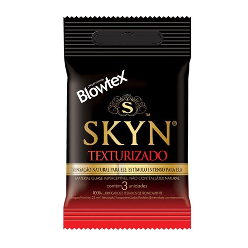 Preservativo Blowtex Skyn Texturizado Pacote com 3 Unidades