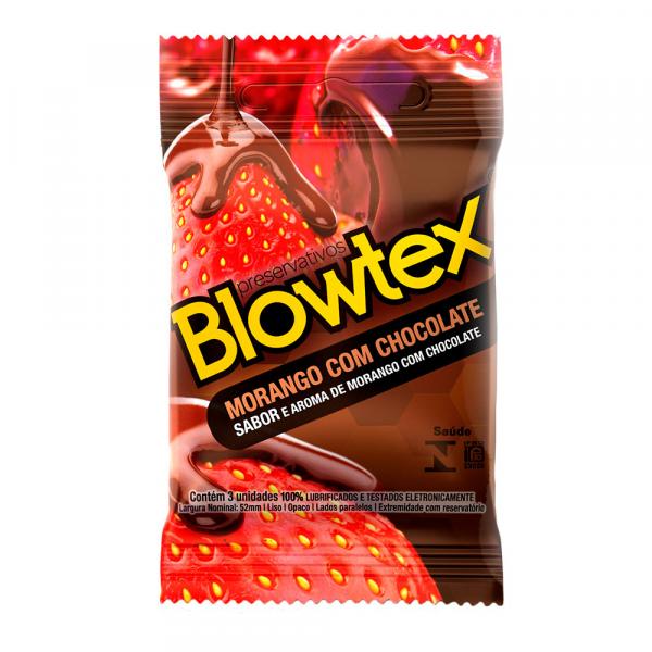 Preservativo Blowtez Morango com Chocolate 3 Unidades - Blowtex