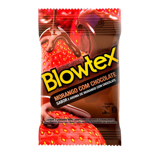 Preservativo Blowtez Morango com Chocolate 3 Unidades
