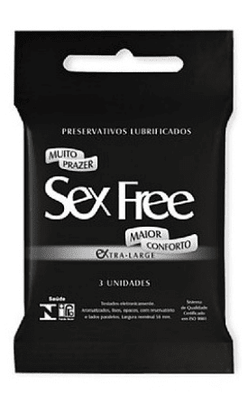 Preservativo Camisinha Sex Free Extra Large - 3Un 56Mm