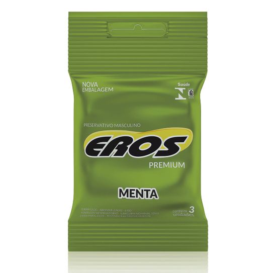 Preservativo Eros Menta com 3 Unidades