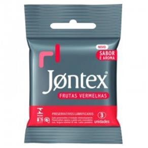 Preservativo Jontex Frutas Vermelhas com 3 Unidades - Outros
