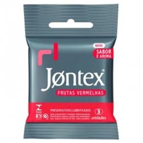 Preservativo Jontex Frutas Vermelhas com 3 Unidades